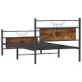 vidaXL Posteľný rám bez matraca dymový dub 100x200 cm kompozitné drevo