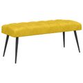 vidaXL Lavica s gombíkovým prešívaním Žltá 110 x 40 x 46 cm Zamat