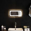 vidaXL Zrkadlo do kúpeľne s LED Priehľadná 40 x 20 cm tvrdené sklo