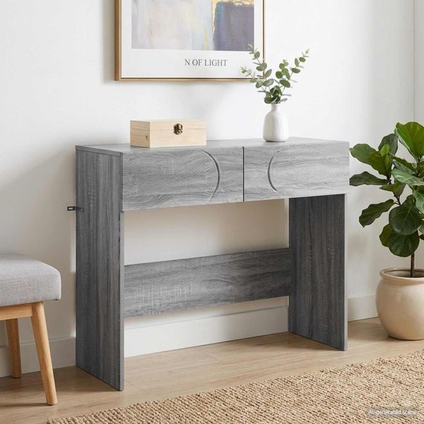 vidaXL Konzolový stôl Sivý Sonoma 96,5 x 38 x 75 cm Kompozitné drevo