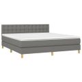 vidaXL Boxspring posteľ s matracom tmavosivá 180x200 cm látka