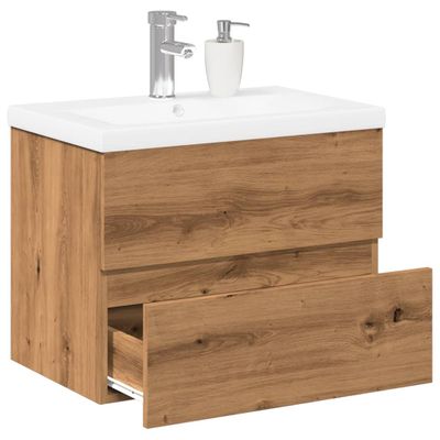 vidaXL skrinka pod umývadlo vstavaným umývadlom Artisan Dub