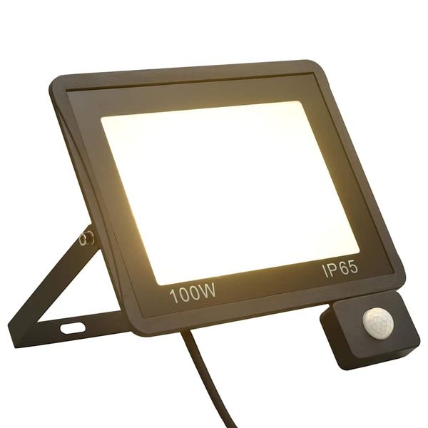 vidaXL LED reflektor so senzorom 100W teplé biele svetlo