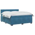 vidaXL Posteľ boxspring s matracom Tmavomodrá 140 x 190 cm Zamat