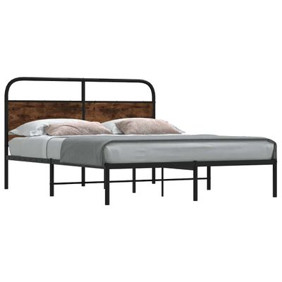 vidaXL Posteľný rám bez matraca 160x200 cm dymový dub kompozitné drevo