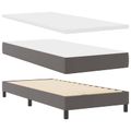 vidaXL Posteľ s pružinovým rámom Sivá 90 x 190 cm Umelá koža