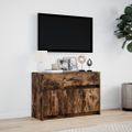 vidaXL TV stolík s LED dymový dub 91x34x61 cm kompozitné drevo