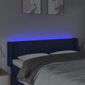 vidaXL Čelo postele s LED modré 147x16x78/88 cm látka