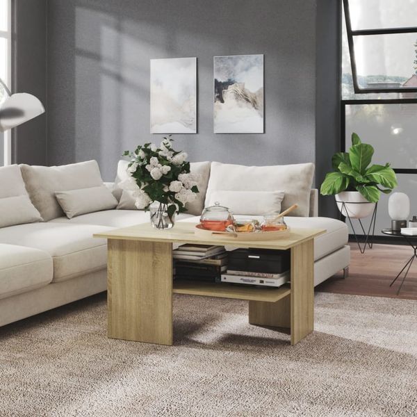 vidaXL Konferenčný stolík dub sonoma 90x60x46,5 cm drevotrieska