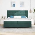 vidaXL Posteľ s pružinovým rámom Tmavozelená 200 x 200 cm Zamat