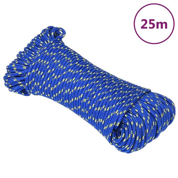 vidaXL Lodné lano modré 3 mm 25 m polypropylén