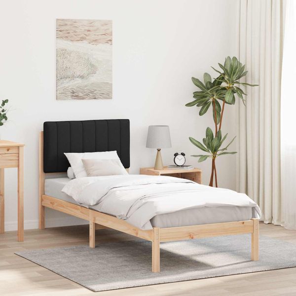 vidaXL Rám postele s čalúneným čelom Čierny 80 x 200 cm