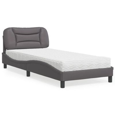 vidaXL Posteľ s matracom Hvar sivá 90x190 cm umelá koža