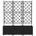 vidaXL Záhradný kvetináč 3 ks Čierna 120 x 40 x 143 cm PP