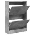 vidaXL Botník betónovo sivý 60x21x87,5 cm kompozitné drevo