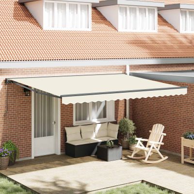 vidaXL Rám markízy Krémová 450 × 300 cm Polyester s PU povrchom