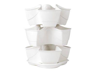 Kvetináč na bylinky COUBI HERBAL biely 29,5x29,5x38cm