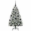 vidaXL Umelý Sklápací Vianočný Stromček 150 LED Zelená a biela 120 cm