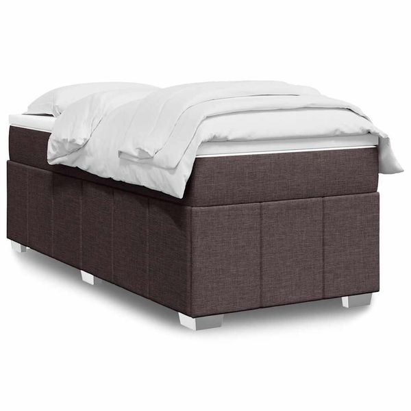 vidaXL Boxspring posteľ s matracom tmavohnedá 100x200 cm látka