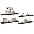 vidaXL Plávajúce nástenné police 4 ks, čierne 120x23,5x3,8 cm, MDF