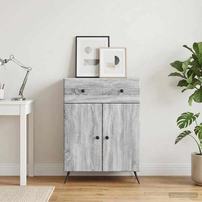 vidaXL Servírovacia skriňa Sivá sonoma 66 x 34,5 x 90 cm