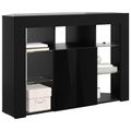 vidaXL Rohový LED TV kabinet 100x40x68cm Čierna Kompozitné drevo