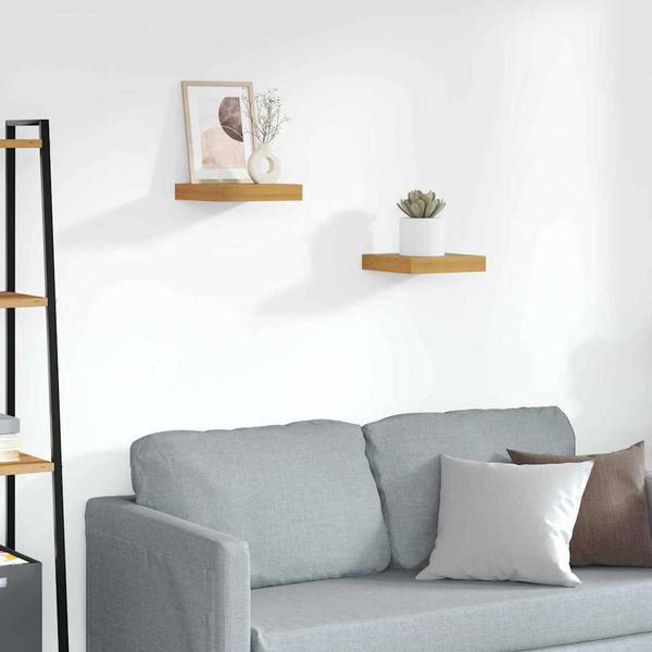 vidaXL Stenná polica 2 pcs Hnedá 23 x 23,5 x 4 cm Kompozitné drevo