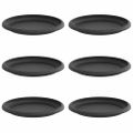 vidaXL Kruhový kvetinový podnos 6 ks Čierna Ø 17,5 x 2 cm Plast
