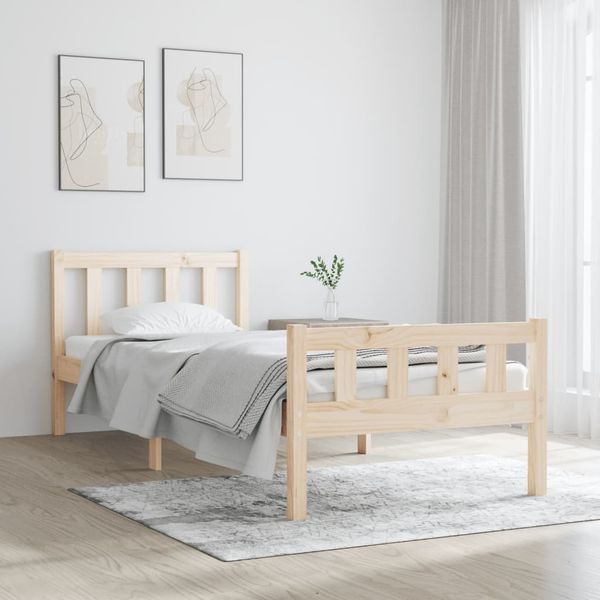 vidaXL Posteľný rám, drevený masív 90x190 cm, jednolôžko