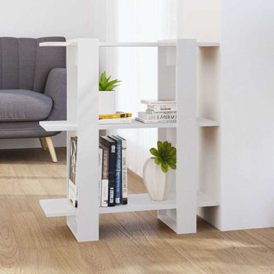 vidaXL Knižnica/deliaca stena biela 80x30x87 cm