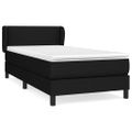 vidaXL Posteľný rám boxspring s matracom čierny 90x200 cm látka