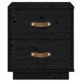 vidaXL Nočné stolíky 2 ks čierne 40x34x45 cm masívne borovicové drevo