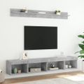 vidaXL 5-dielne TV nástenné skrinky s LED betónovo sivé kompozit.drevo