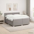 vidaXL Posteľ boxspring s matracom Sivohnedá 200 x 200 cm Látka