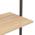 vidaXL Naklonený regál s 3 policami, svetlohnedo čierny 64x35x120,5 cm