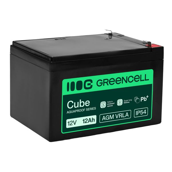 AGM12V12AH-H Green Cell AGM VRLA 12V 12Ah bezúdržbová batéria pre pokladne, hračky a kamery (151×98,