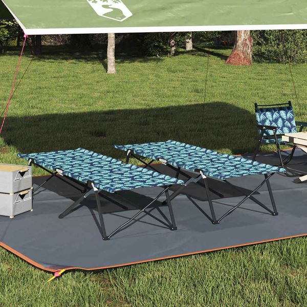 vidaXL Skladacia kempingová posteľ List 2 pcs Les 206 x 76 x 74 cm