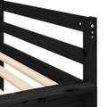 vidaXL Detská vyvýšená posteľ závesy bielo-čierna 90x200 cm borovica