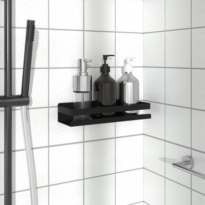 vidaXL Sprchová polica matná čierna 30x10x6 cm brúsená nerez.oceľ 304