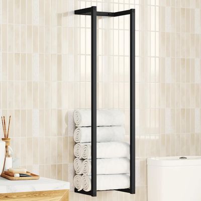 vidaXL Stojan na uteráky čierny 25x20x95 cm železný