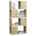 vidaXL Knižnica/deliaca stena biela a dub sonoma 60x24x124,5 cm