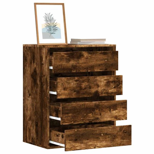 vidaXL Rohová komoda so zásuvkami staré drevo 60x41x76cm kompoz. drevo