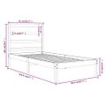 vidaXL Posteľný rám medový drevený masív 75x190cm malé jednolôžko