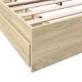 vidaXL Posteľný rám so zásuvkami dub sonoma 200x200cm kompozitné drevo