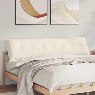 vidaXL Poduška na chrbát Krémová 200 x 50 cm Kordúrová tkanina