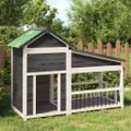 vidaXL Koterec pre psa sivý 143x60,5x109 cm borovicový masív