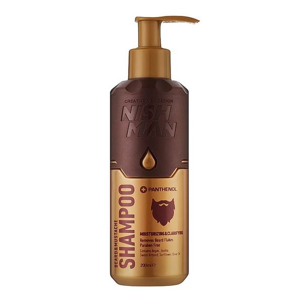 Šampón na bradu a fúzy NISH MAN Beard & mustache shampoo 200 ml