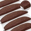 vidaXL Samolepiace schodové rohože 15 ks 80 x 24,5 x 3,5 cm Hnedá