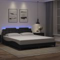 vidaXL Rám postele s LED bez matraca Zadar čierny 180x200 cm