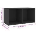 vidaXL TV skrinky 2 ks, sivé 72x35x36,5 cm, kompozitné drevo